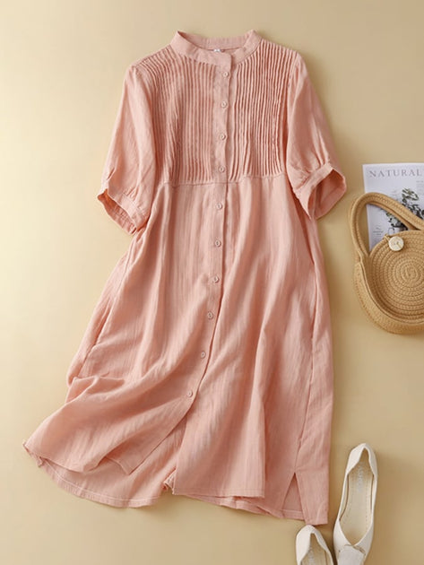 Linen Poet Dress Finest material with Intricate Pleats main image 0