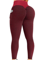 High-Waisted Pocket Hip Lift Solid Color Fitness Yoga Leggings