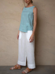 Simple Wide-legged women's Cotton Pants