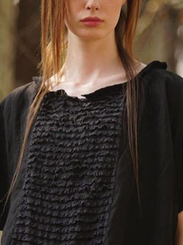 Casual Pleated Linen Women's Short Sleeve