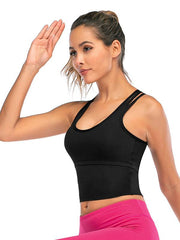 Wrap Solid Cross Back Sports Bra