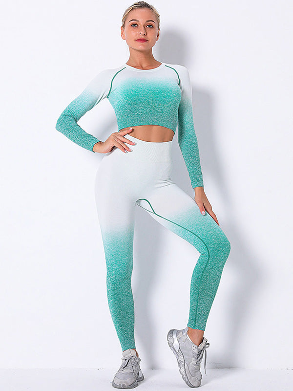 Gradients Mdriff Baring Long Sleeves Tight Fitting Gym Suits