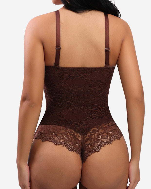 Lace V Neck Full Bodysuit Underwear