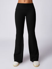 Flared Pants High-Waisted Solid Color Yoga Pants