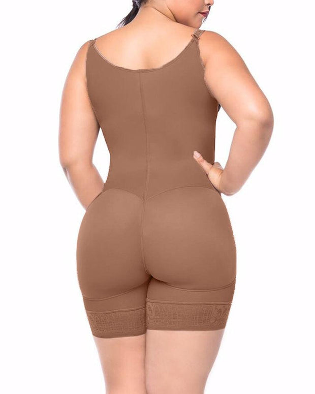 Women's Butt Lifting Open Bust Bodysuit Body Shaper With Zipper Shapewear Slimming Compression Faja With Straps