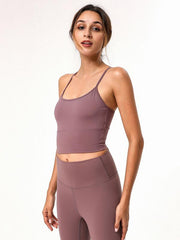 Solid Backless Spaghetti-neck Tank