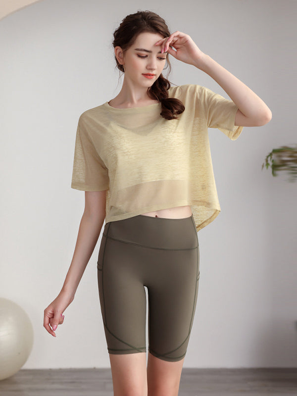 Loose Solid Color Round-Neck T-Shirts