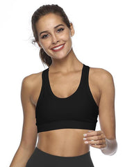 Solid Color Wrap Breathable Back Cutout Sports Bra