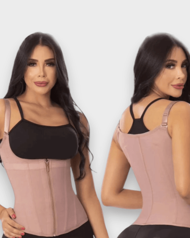 Zipper Body Shaper Waist Training Vest in Super Powernet