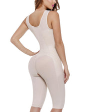 Front Zipper Powernet Girdle Beige Bodysuit Compression Abdomen and Hips