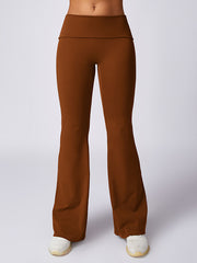 Flared Pants High-Waisted Solid Color Yoga Pants