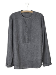 Mother of Pearl Buttoned Linen Women's Shirt