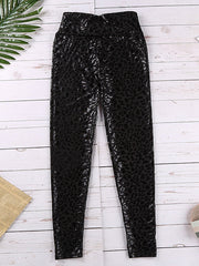 Skinny Wrap High-Waisted Printed Solid Color Leggings