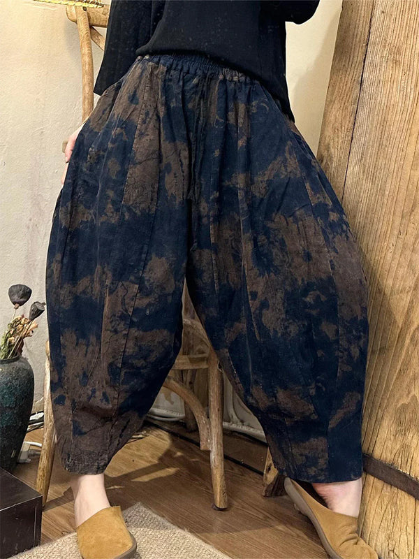 Cotton And Linen Printed Trousers