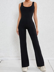 Wrap Hollow Solid Color Spaghetti-Neck Jumpsuits