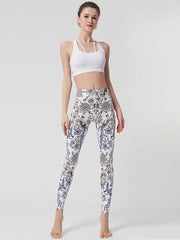 High-Waist Printed Sports Leggings