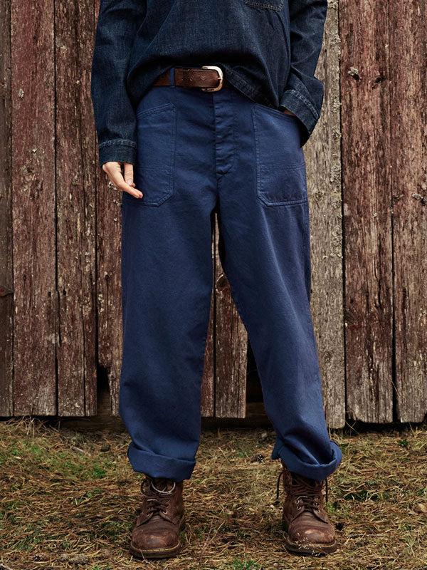 Simple Vintage Workwear Women's Pants