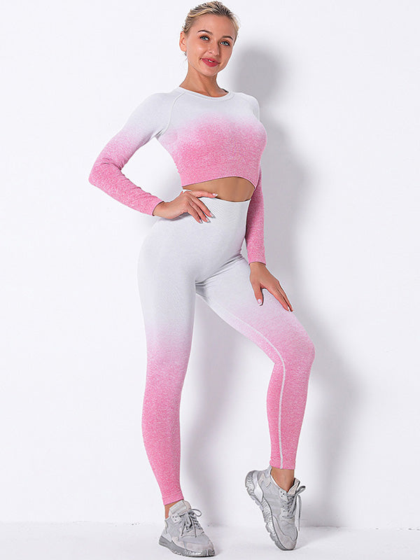 Gradients Mdriff Baring Long Sleeves Tight Fitting Gym Suits