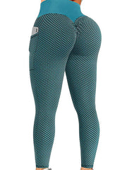 High-Waisted Pocket Hip Lift Solid Color Fitness Yoga Leggings