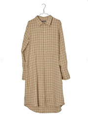 Plaid Temperament Women's Cotton Linen Dress