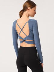 Backless Belt Crossed Sports Tees