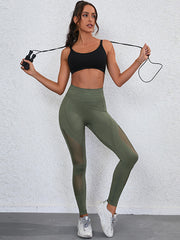 Skinny Wrap High-Waisted Yoga Bottoms Hollow Solid Color Split-Joint Leggings