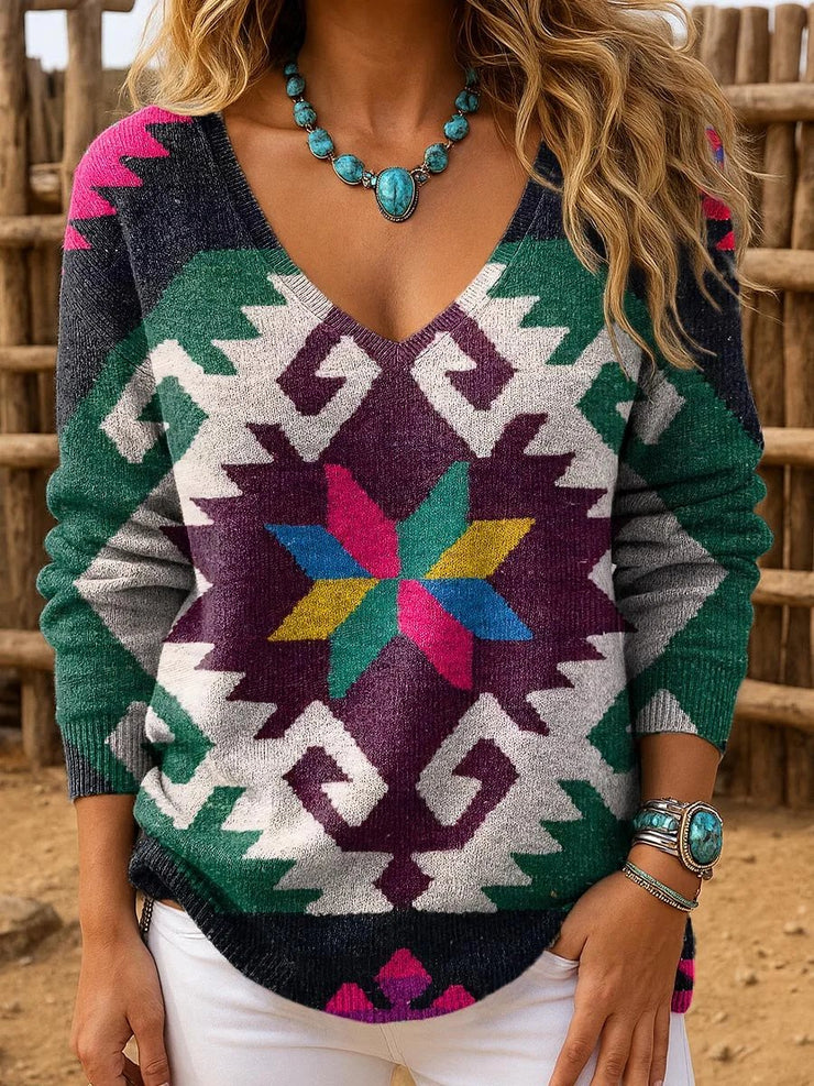 Women'S Retro Printed Casual Shirt