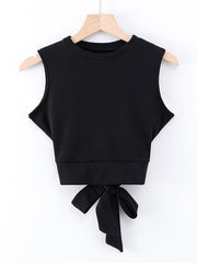 Casual Solid Wrap Backless Sleeveless Vest Top