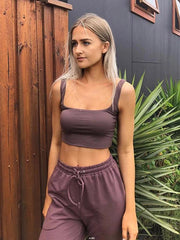 Sexy Solid Spaghetti-Neck Short Vest Top