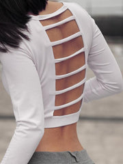 Sexy Solid Wrap Backless Yoga Tops