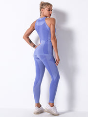 Seamless Knitting Camo Paneled Breathable  Gym Suit