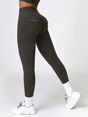 Skinny Leg Wrap Contrast Color High-Waisted Tights Leggings