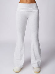 Flared Pants High-Waisted Solid Color Yoga Pants