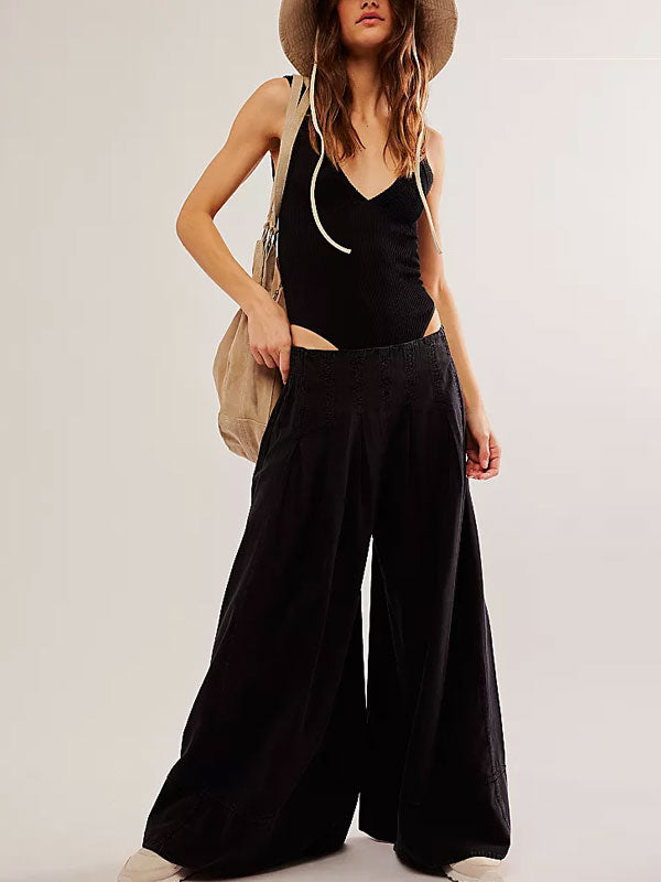 Classic Casual Cotton Linen Women's Wide Leg Pants