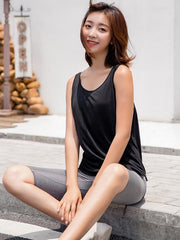 Loose Solid Color Spaghetti-Neck Back Cross Tanks