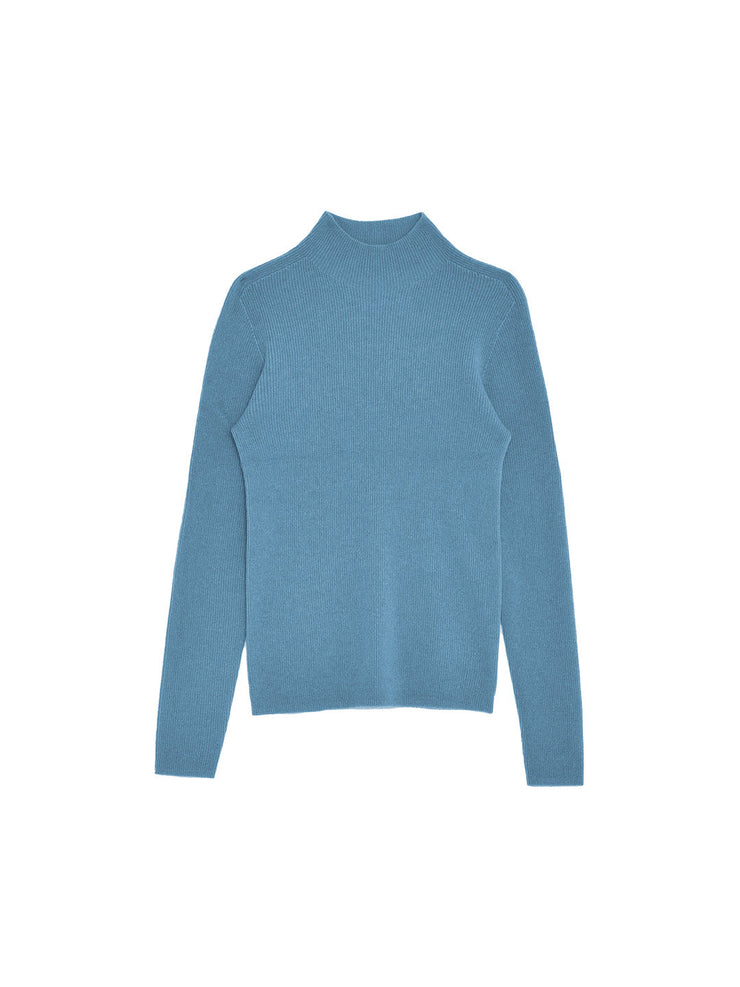 Abby Mock Neck Ribbed Sweater