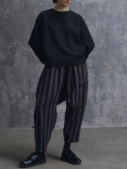 Casual Striped High Waisted Women's Pants