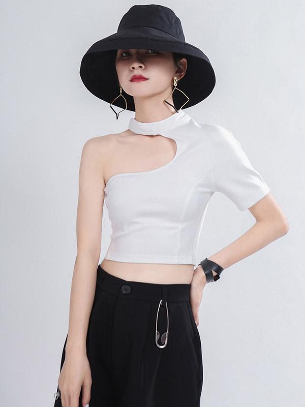 Sexy Wrap Exposed Navel Solid Cropped Tee