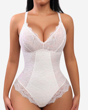 Lace V Neck Full Bodysuit Underwear