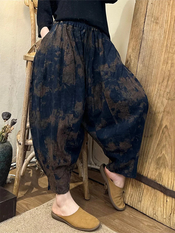 Cotton And Linen Printed Trousers