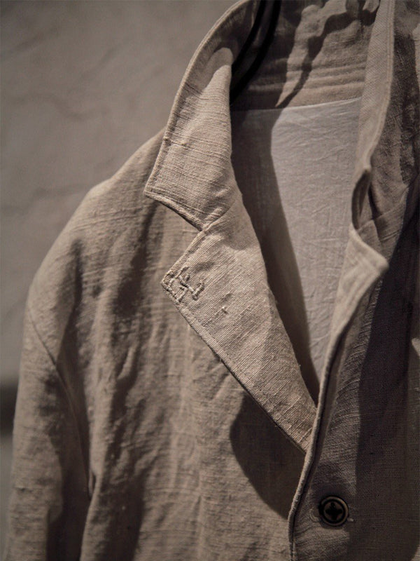 Cotton And Linen Long Sleeve Solid Color Jacket