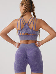 Skinny Solid Color U-Neck Yoga Suits