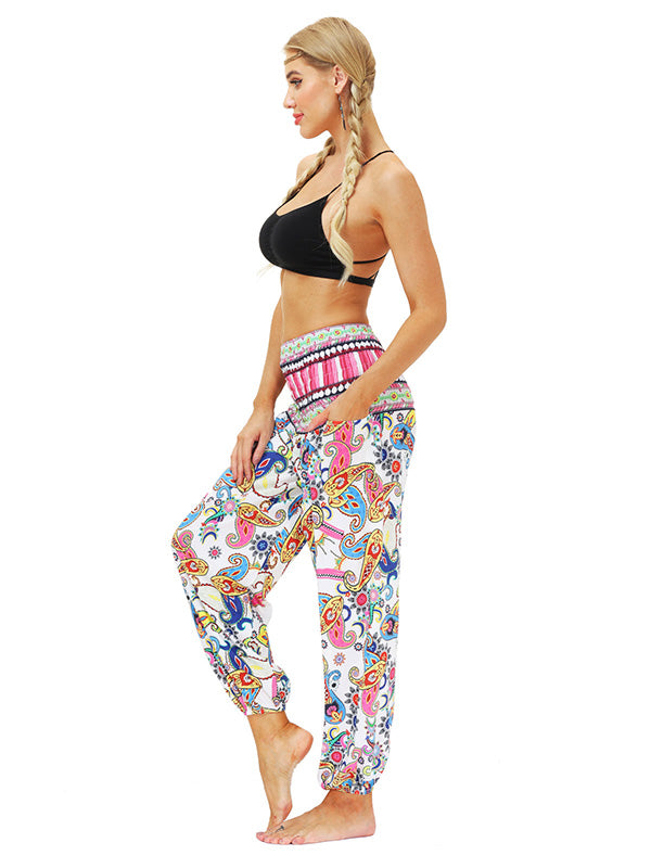 Leisure Digital Printing Wide-Leg Loose Yoga Bloomers