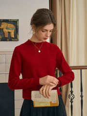 Kamari Mock Neck 100% Wool Slim Fit Knit Sweater