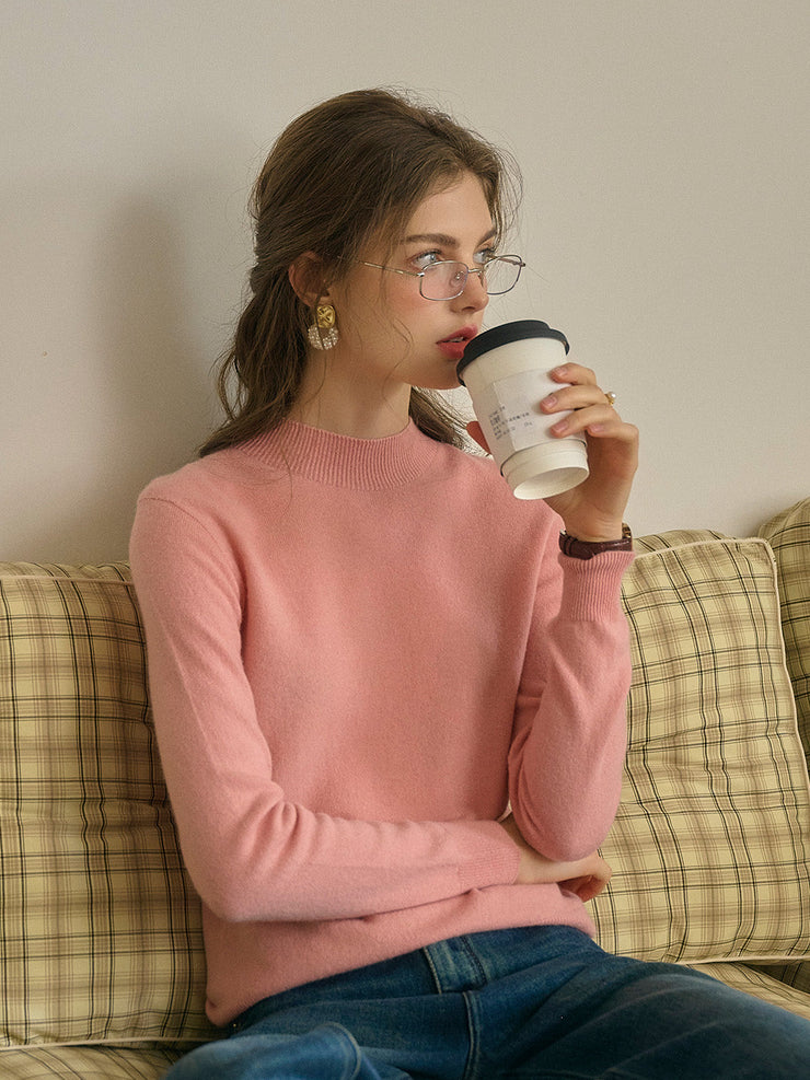 Kamari Mock Neck 100% Wool Slim Fit Knit Sweater