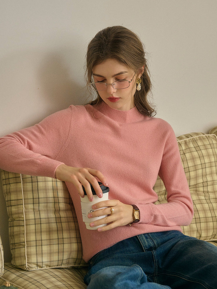 Kamari Mock Neck 100% Wool Slim Fit Knit Sweater