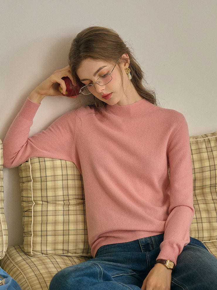 Kamari Mock Neck 100% Wool Slim Fit Knit Sweater