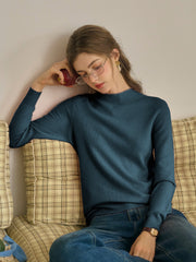 Kamari Mock Neck 100% Wool Slim Fit Knit Sweater