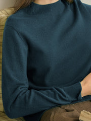 Kamari Mock Neck 100% Wool Slim Fit Knit Sweater