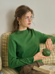 Kamari Mock Neck 100% Wool Slim Fit Knit Sweater